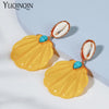 Big Coconut Cute Shell Drop Earrings for Women Korean Acrylic Jewelry Resin Hanging Earing For Girls Party - Image 6