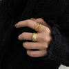 Silver Color Irregular Tin Foil Rings for Women Men Geometric Concave Convex Adjustable Ring Party Jewelry - Image 4