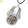 Csja Amethysts Stone Pendant Women Angel Wings Necklaces Flower of Life Necklace Wrapped Crystal Angel Caller - Image 18