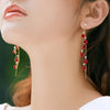 Jewelry Red Rose Drop Earrings Women Vintage Rhinestone Flowers Dangle Earring Weddings Engagement Party Jewelry - Image 4