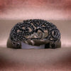 Exaggerated Personality Ring Tungsten Black Zircon Hollow Woven Pattern Retro Ring Wedding Ring Jewelry Gift Ladies Ring - Image 3