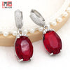 Oval Large Pink Opal Dangle Earrings For Women Wedding Jewelry Rose Gold Color Zirconia Eardrop - Image 12