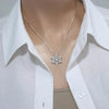 Snowflake Shaped Pendant Necklace Full Paved Cubic Zirconia Jewelry for Women Elegant Birthday Gifts - Image 2