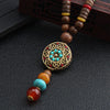 Vintage Handmade Necklace Nepal Buddhist Mala Wood Beads Pendant Necklace Ethnic Fish Horn Long Statement Men Women's Jewelry - Image 5