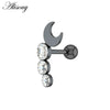 1PC Zircon CZ Leaf Heart Star Flower Ear Studs Cartilage Earring for Women Stainless Steel Small Ear Piercing Jewelry - Image 8