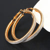 Hoop Earrings With Rhinestone Big Circle Earrings Simple Earrings Big Circle Gold Color Loop Earrings For Women - Image 10