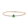 Colorful birthstone red blue green white tear drop CZ bangle bracelet women open cuff bangles - Image 7