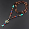 Vintage Handmade Necklace Nepal Buddhist Mala Wood Beads Pendant Necklace Ethnic Fish Horn Long Statement Men Women's Jewelry - Image 30