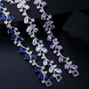 Pera Royal Women Jewelry Silver Color Dark Blue CZ Crystal Leaf Chain Link Bracelets and Bangles for Party Gift - Image 5
