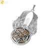 Csja Amethysts Stone Pendant Women Angel Wings Necklaces Flower of Life Necklace Wrapped Crystal Angel Caller - Image 11