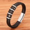 Braided Wrap Rope Black Leather Bracelets For Men Simple Stainless Steel Charm Vintage Bangles Jewelry Gift - Image 9
