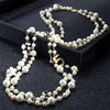 long pendants layered Camellia pearl necklace collares de flower party jewelry - Image 2