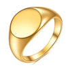Women Signet Ring Polished Seal Chunky Oval Width Ring Stainless Steel Simple Punk Jewelry Accessories - Image 7