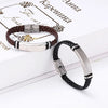 Bracelet Black Leather Bracelets Bangles Stainless Steel Bracelets For Women Men Jewelry - Image 5