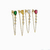tear drop cz tassel chain earring colorful birthstone cubic zirconia Gold color multi color stone jewelry - Image 6