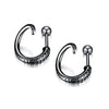 Small Black Punk Stud Earrings For Women Men Boy Zircon Geometry Stainless Steel Jewelry Accessories Earrings - Image 35