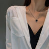 Kpop Black Heart Necklace French Metal Love Clavicle Chain Korean Simple Female Short Pendanklace Female Short Pendant for Women - Image 3
