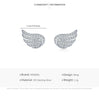 Modian Luxury Simple Full CZ Earring 925 Sterling Silver Angel Wings Stud Earrings For Girl Women Silver Fine Jewelry