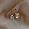Round Simple Crystal Dangle Earrings For Women Sweet Water Drop Pendant Earring Party Birthday Jewelry Gift - Image 1