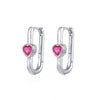 Crmya Gold Silver Filled Heart Hoop Earrings CZ Zircon Long Chain Stud Earings For Women Girls Jewelry - Image 10