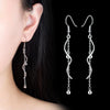 Silver Spiral Wave Long Tassel Chain Ball Drop Earrings Women Banquet Party Jewelry Eardrop - Image 8