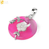 Jade Necklace Stones Pendant Flower Leaf Amethyst Rose Pink Quartz Black Onyx Crystal Donut Necklaces Jewelry - Image 15