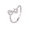 Buyee Silver Female Ring Finger White Zircon A-Z Letter Open Ring for Women Party Jewelry Circle - Image 30
