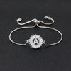 A-Z Initial Copper Cubic Zircon Letter Charm Bracelets Adjustable Chain For Women Lovers Jewelry Gift - Image 4