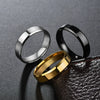 6mm Simple Women Men Ring Stainless Steel Black Gold Color Charms Rings for Party - Image 2