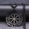 Viking Compass Helm Rune Amulet Necklace Silver Color Stainless Steel Symbol of Protection Necklace Pagan Jewelry N7024S01 - Image 7