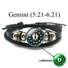 Luminous Bracelet 12 Zodiac Leo Libra Sagittarius Capricorn Aquarius Braided Leather Bracelet Glowing Jewelry - Image 8
