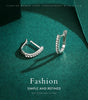 Modian Romantic Clear Zircon Crystal Earring 925 Sterling Silver U Shape Sparkling Hoop Earrings For Women Girls Wedding Jewelry