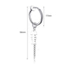 Unisex Titanium Stainless Steel Fish Bone Hoop Earrings Black Color HipHop Punk Chic Tassel Chain Man Party - Image 6