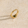 Thin Ring Band Texture Engraved Small Square Cubic Zirconia Stone Ring Black White Green Red Gemstone Ring - Image 6
