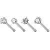 Surgical Steel Nose Stud Set 4 Pieces 20G in L Shape Screw and Bone - Image 15
