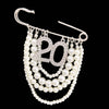 Handmade Metal Pearl Chain Greek Sorority Rhinestone Initial Number1 To Number 31 Brooches Apparel Jewelry - Image 12