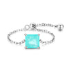 Silver 5 Style Emerald Cut Geometric Tourmaline Adjustable Finger Rings For Women Party Jewelry - Image 7