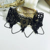Gothic Chokers Black Beaded Flowers Sexy Lace Neck Choker Necklace Vintage Tassel Chain Women Steampunk Halloween Jewelry - Image 6