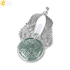 Csja Amethysts Stone Pendant Women Angel Wings Necklaces Flower of Life Necklace Wrapped Crystal Angel Caller - Image 10