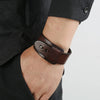 Vintage Irregular Men Leather Bracelets Wide Brown Cuff Wrap Bracelets&Bangles Punk Wristband Women Men Jewelry - Image 1