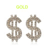 Stonefans Statement Women Rhinestone Dollar Sign Earrings Trend Jewelry Piercing Hanging Dangle Earrings Aesthetic