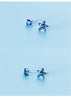 Modian Exquisite Luxury Blue Flower Plant Square Zircon Jewelry For Women Real 925 Sterling Silver Female Stud Earrings