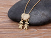 Family Pendant Necklace with Child Figure Combinations and Stone Accents - Image 60