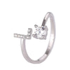Buyee Silver Female Ring Finger White Zircon A-Z Letter Open Ring for Women Party Jewelry Circle - Image 25