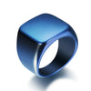 Wide Square Signet Ring for Men in Stainless Steel - Image 7