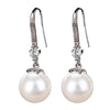 Elegant Round Imitation Pearl Dangle Earrings Dazzling CZ Women Engagement Wedding Graceful Accessories Earrings - Image 5