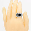 Punk Rock Vintage Heart Signet Ring Men Classicl Party Jewelry Male Wedding Black Men Square Enamel Ring - Image 1