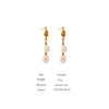 Stainless Steel Pearl Drop Earrings Charm Metal Gold Geometric Plated Jewelry Boucle D'Oreille - Image 6