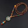 Vintage Handmade Necklace Nepal Buddhist Mala Wood Beads Pendant Necklace Ethnic Fish Horn Long Statement Men Women's Jewelry - Image 17