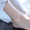 Silver Anklets Bracelet Simple Round Pendant Foot Anklet Chain Women Ankle Bracelet Foot Jewelry - Image 2